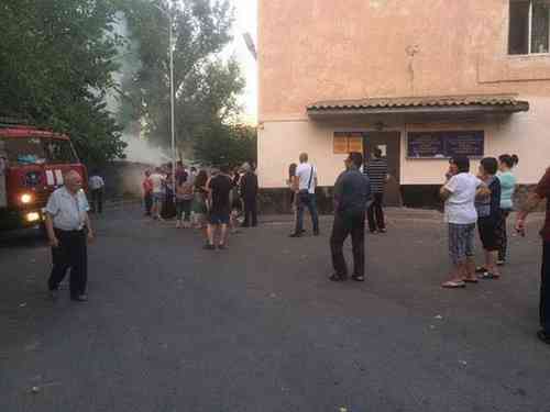 пожар  в центре Алматы 