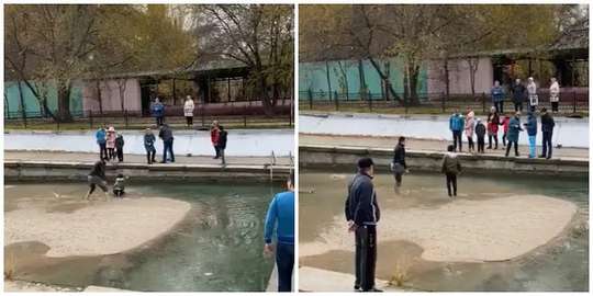 Мальчик едва не замерз, застряв в песке и глине в русле реки в Алматы